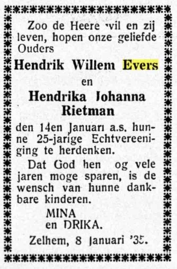 Hendrik Willem EVERS